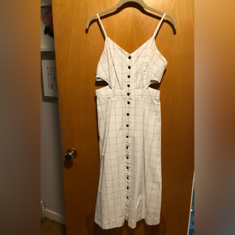Madewell window pane cut out dress